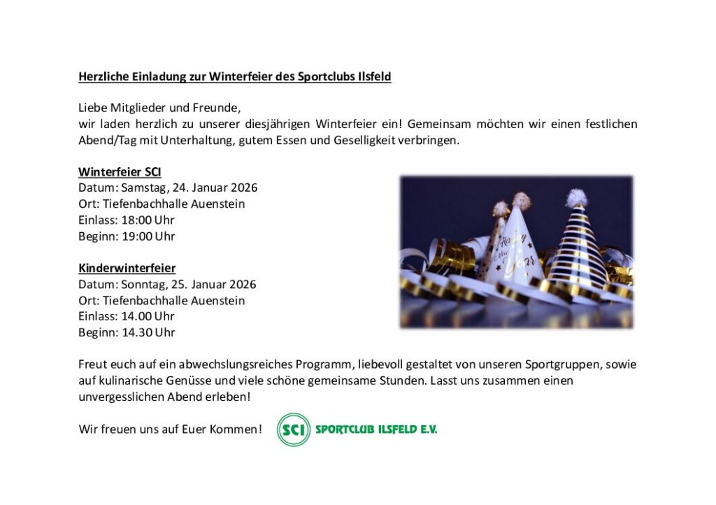 SAVE THE DATE – WINTERFEIER