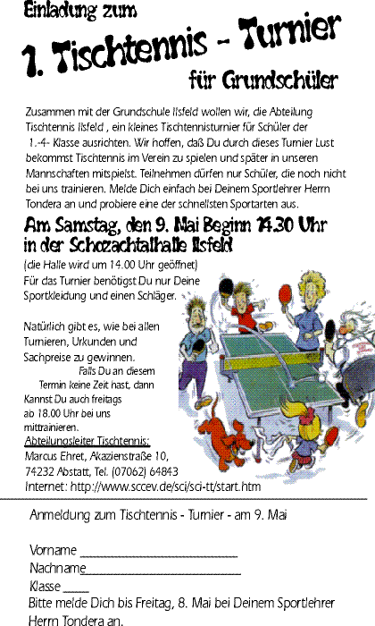 1. Tischtennis – Grundschulturnier 8)8)
