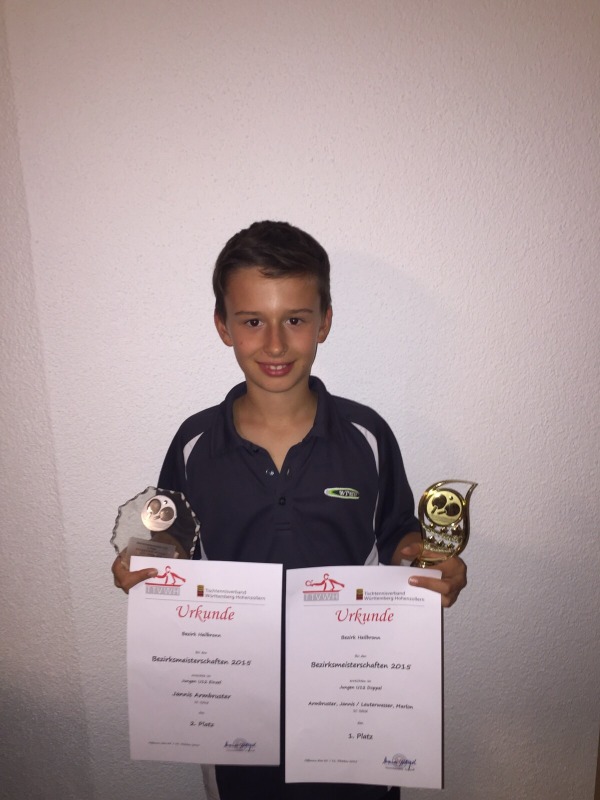 Jugend Bezirksmeisterschaften – 5 Podestplätze – Jannis Armbruster Vizebezirksmeister