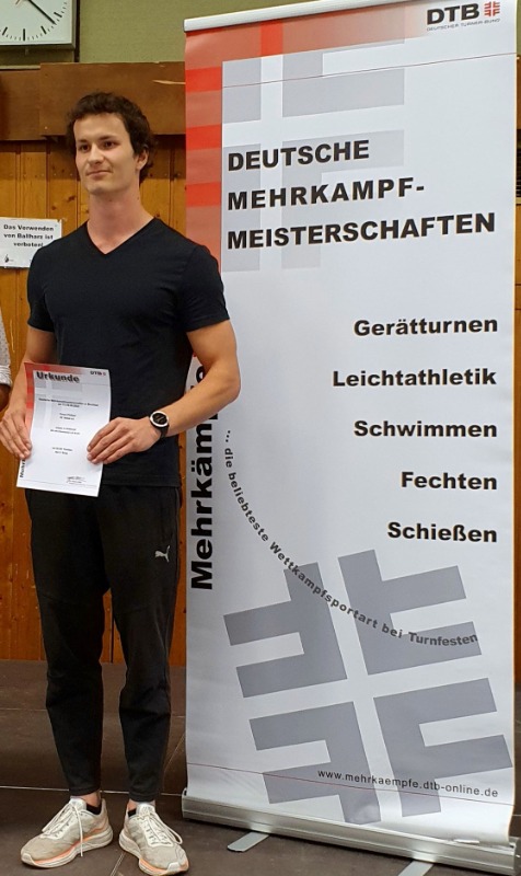 6. Platz von Pirmin Philipps  bei den Deutschen Mehrkampfmeisterschaften
